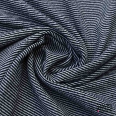 Jersey de laine tricot lourd de luxe motif carreaux fantaisie perle noir petite laize