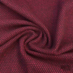 Natté de laine cachemire fantaisie souple noir framboise