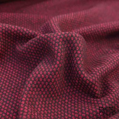 Natté de laine cachemire fantaisie souple noir framboise