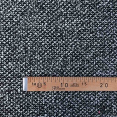 Jersey de laine tricot grosse rayure horizontale kaki taupe chiné envers gris