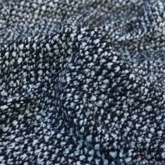 Jersey de laine tricot grosse rayure horizontale kaki taupe chiné envers gris