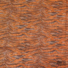 Voile soie coton imprimé carreau sapin chaleur d'or vieux rose