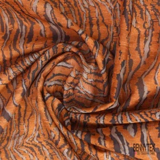 Voile soie coton imprimé carreau sapin chaleur d'or vieux rose