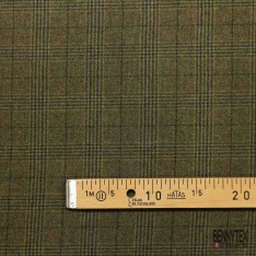 Tartan de laine fin et souple ton bordeaux bleu garçonnet orange noir fond beige