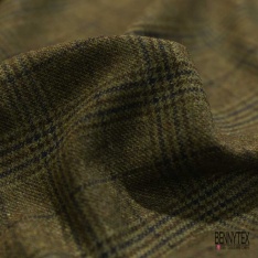 Tartan de laine fin et souple ton bordeaux bleu garçonnet orange noir fond beige