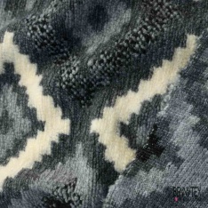 Coupon 3m Tricot sherpa polaire motif amérindien ton cappuccino noir blanc cassé