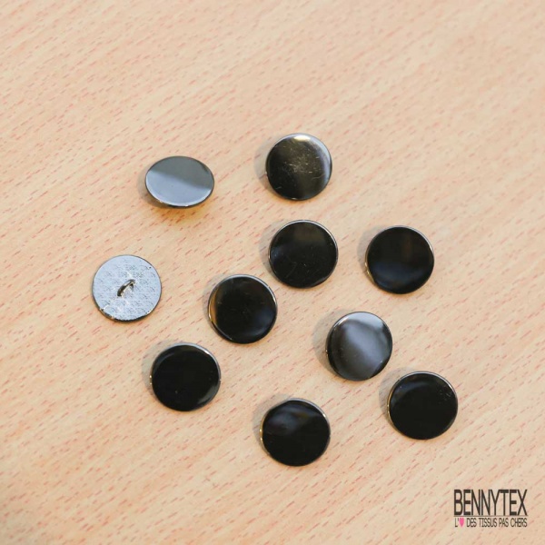 10 boutons à queue plat métal chrome foncé