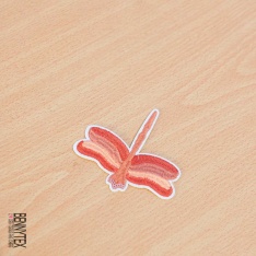 Ecusson brodé libellule ton bleu