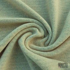 Coupon 3m Tricot de laine velours uni blanc naturel