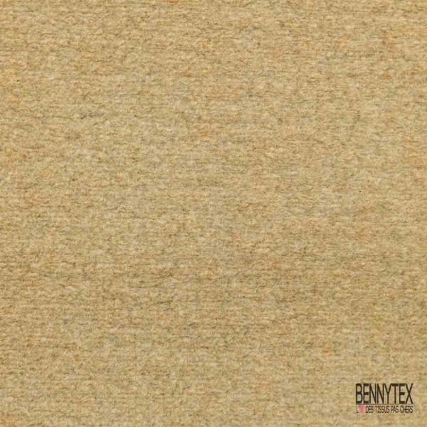 Coupon 3m Tricot de laine velours uni beige chaud
