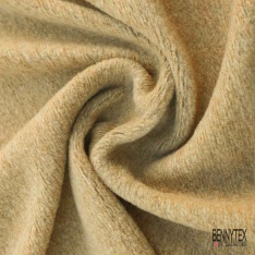 Coupon 3m Tricot de laine velours uni amande