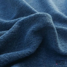 Coupon 3m Tricot de laine velours uni beige chaud