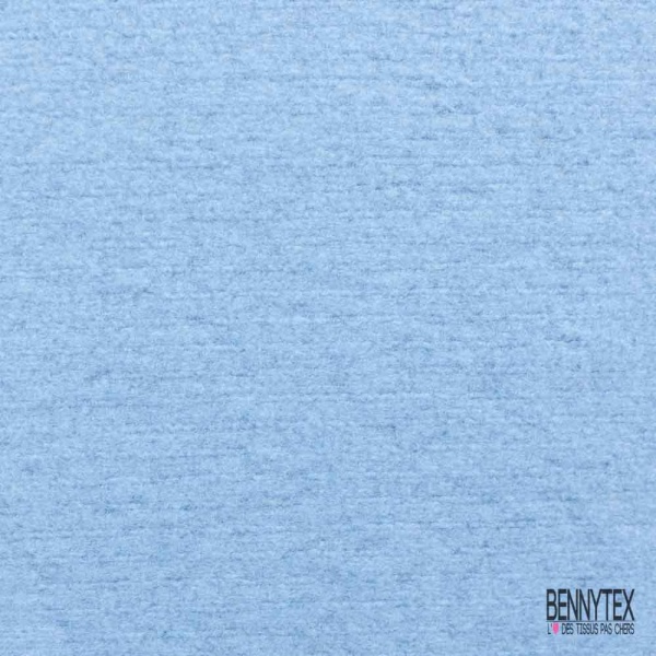 Coupon 3m Tricot de laine velours uni ciel