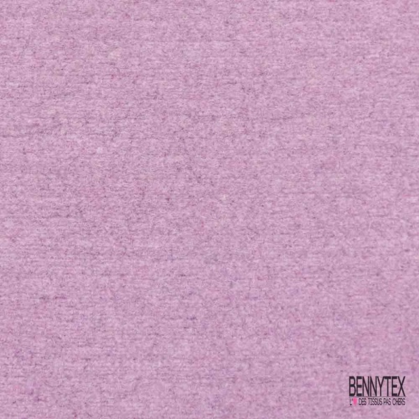 Coupon 3m Tricot de laine velours uni lilas rosé