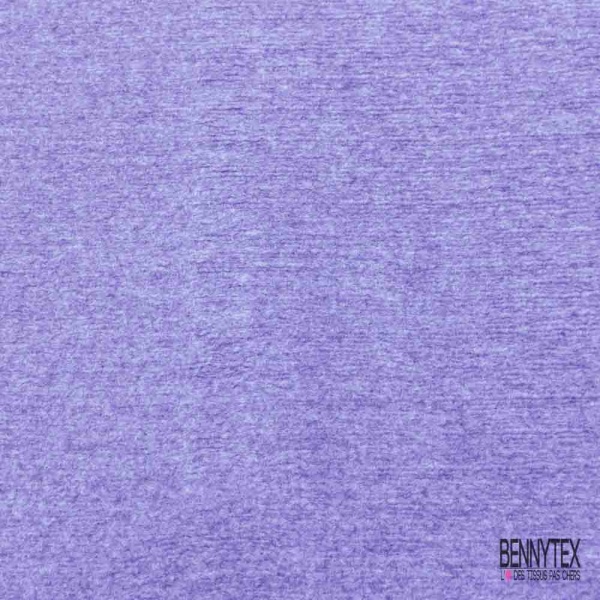 Coupon 3m Tricot de laine velours uni parme