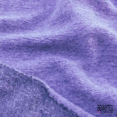 Coupon 3m Tricot de laine velours uni lilas rosé