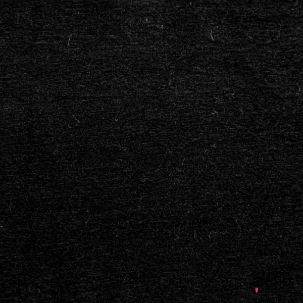 Coupon 3m Tricot de laine velours uni noir
