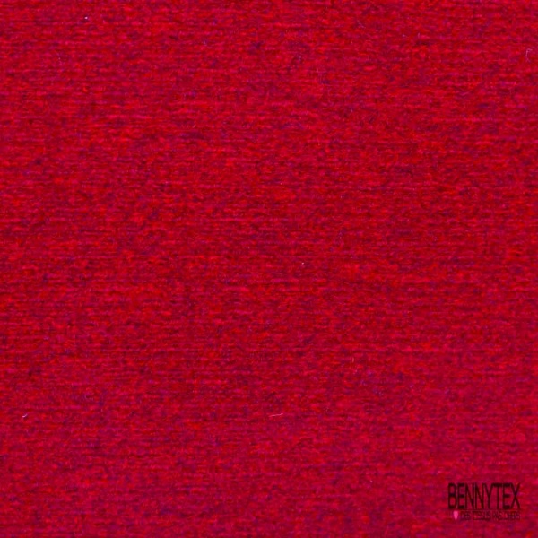 Coupon 3m Tricot de laine velours uni lie de vin