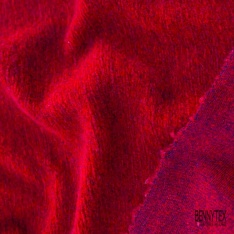 Coupon 3m Tricot de laine velours uni noir