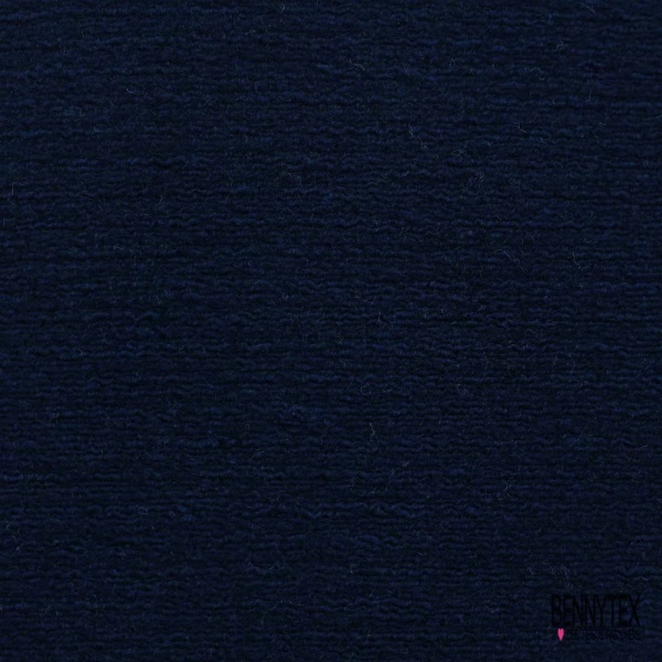 Coupon 3m Tricot de laine velours uni bleu nuit