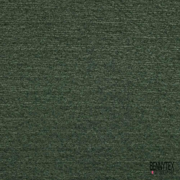Coupon 3m Tricot de laine velours uni kaki militaire