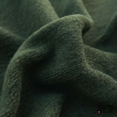 Coupon 3m Tricot de laine velours uni bleu nuit