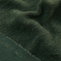 Coupon 3m Tricot de laine velours uni bleu nuit