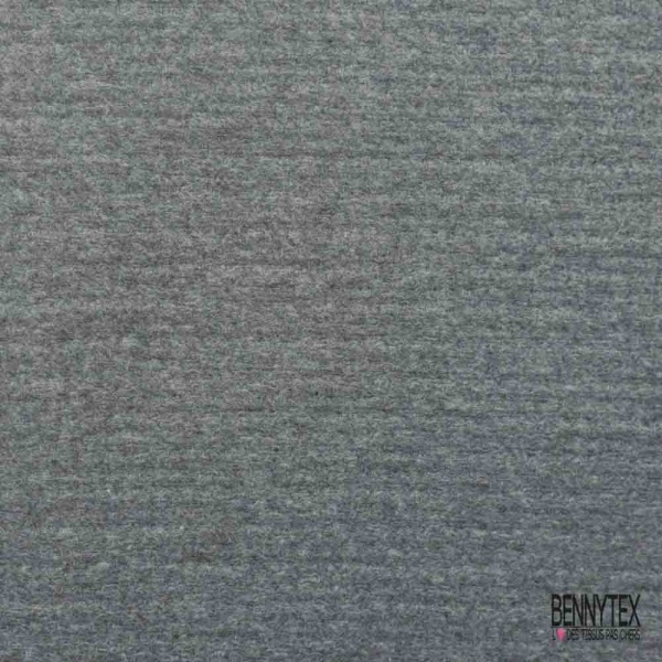 Coupon 3m Tricot de laine velours uni gris moyen