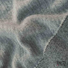 Coupon 3m Tricot de laine velours uni kaki militaire