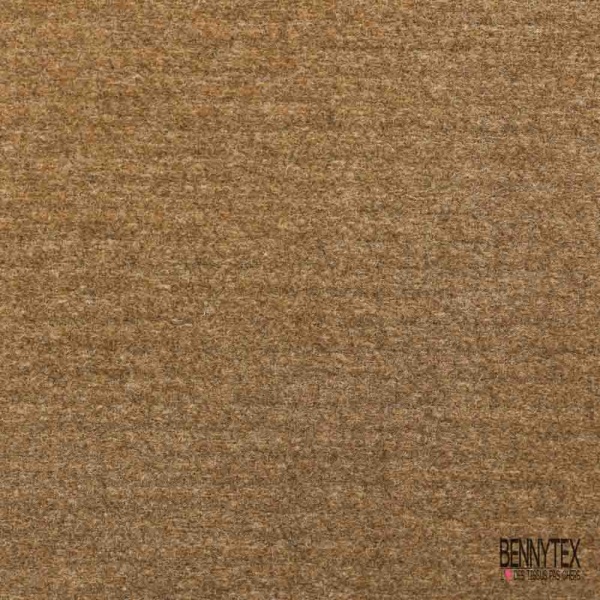 Coupon 3m Tricot de laine velours uni chamois
