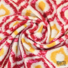 Coupon 3m Tricot polaire motif seventie's