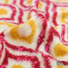 Coupon 3m Tricot polaire motif seventie's