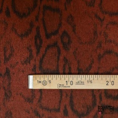 Natté de laine poilue léopard noir fond beige chaud