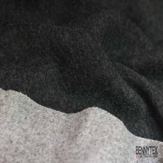 Velours de laine double face recto carreau verso noir