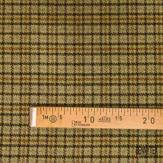 Tartan de laine gratté fin ton noir beige chaud gris moyen chiné