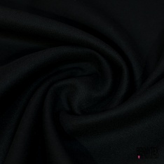 Sergé de laine cachemire noir corbeau