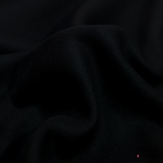 Sergé de laine cachemire noir corbeau