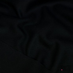 Sergé de laine cachemire noir corbeau