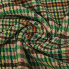 Laine souple cachemire carreaux anglais gazon fushia kaki marine turquoise fond crème