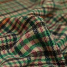 Laine souple cachemire carreaux anglais gazon fushia kaki marine turquoise fond crème