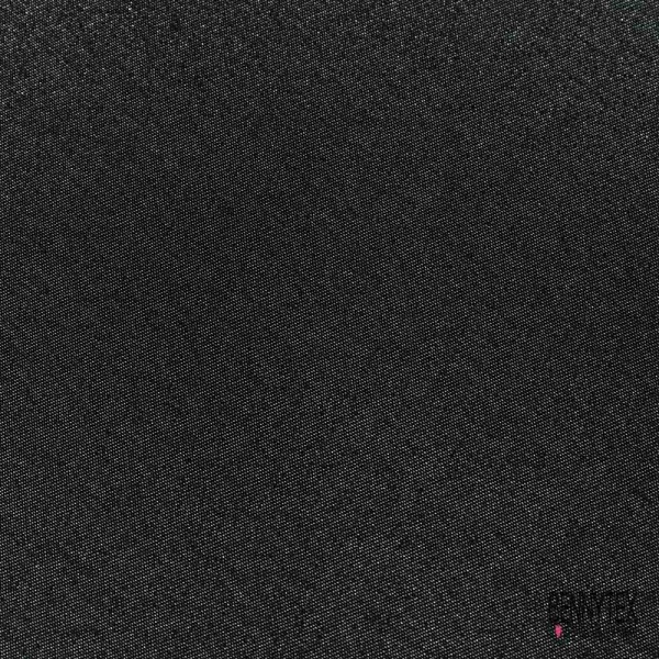 Toile coton fine lurex argent fond noir fluide