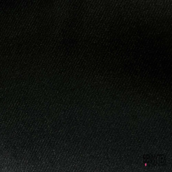 Gabardine de laine semi rigide métal ton sur ton noir