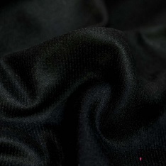 Gabardine de laine semi rigide métal ton sur ton noir