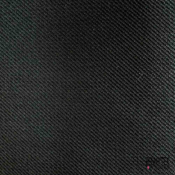 Sergé de laine laqué ton sur ton noir corbeau