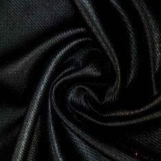 Sergé de laine cachemire noir corbeau