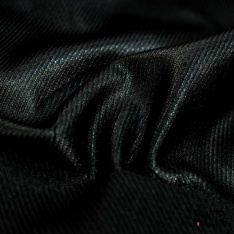 Sergé de laine cachemire noir corbeau