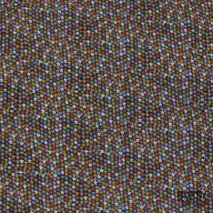 Velours coton milleraies mini fleur champêtre multicolore fond noir