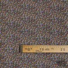 Velours coton milleraies mini fleur champêtre multicolore fond noir