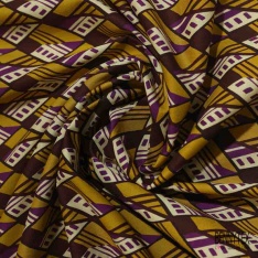 Popeline coton élasthanne digital imprimé abstrait multicolore
