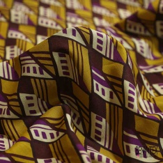 Popeline coton élasthanne digital imprimé abstrait multicolore